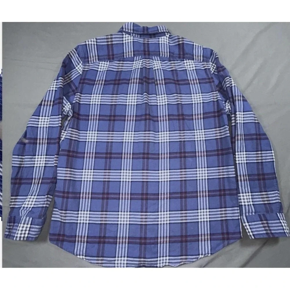Vineyard Vines Shirt Mens M Blue Plaid Slim Longshore Long Sleeve Button Up